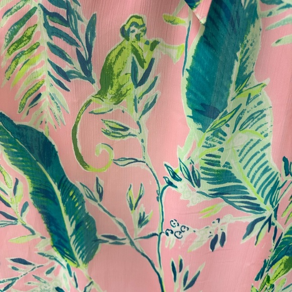 Lilly Pulitzer Size M Zadie Pink & Green Maxi Dress - Picture 8 of 12
